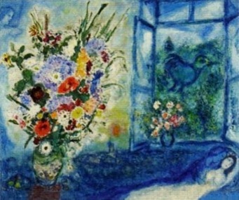 Florero delante de una ventana. Marc Chagall, 1959